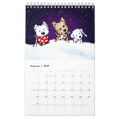 KiniArt Happy Dogs Small Calendar カレンダー (2月 2027)