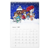 KiniArt Happy Dogs Small Calendar カレンダー (1月 2027)