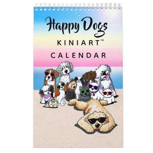 KiniArt Happy Dogs Small Calendar カレンダー (カバー)
