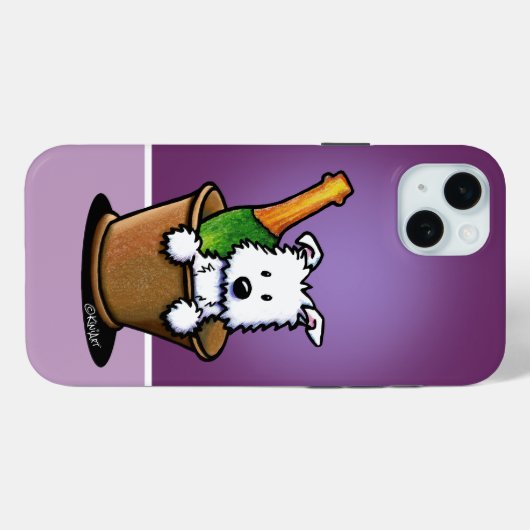 KiniArt Happy New Year Westie Case-Mate iPhoneケース (裏面 (横))