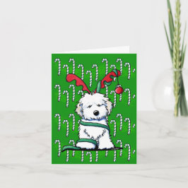 KiniArt Havaneseトナカイのクリスマスカード シーズンカード