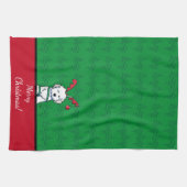 KiniArt Havaneseトナカイのクリスマス キッチンタオル (横)