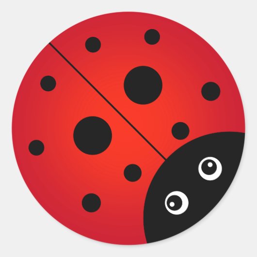 KiniArt Ladybugクラシックラウンドステッカー ラウンドシール (正面)
