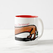 KiniArt Little Red Doxie Christmas Mug ツートーンマグカップ (正面右)
