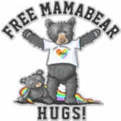 KiniArt Mama Bear Hugsステッカー シール (正面)