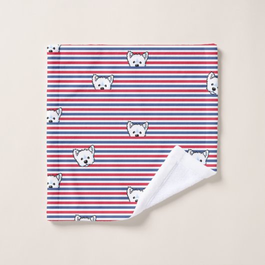 KiniArt Peekaboo Westitiesバスタオルセット ウォッシュタオル (ウォッシュタオル)