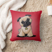 KiniArt Pug American MoJo枕 クッション (ブランケット)