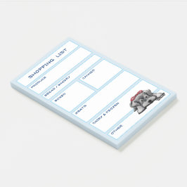 KiniArt Schnauzer犬の食料品ショッピング一覧 ポストイット