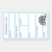 KiniArt Schnauzer犬の食料品ショッピング一覧 ポストイット (正面)