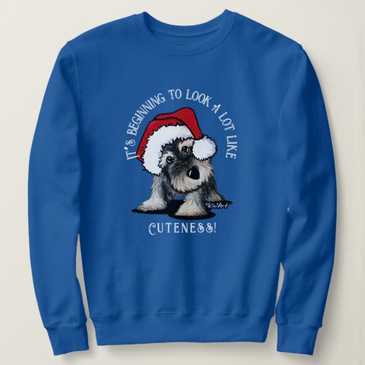 KiniArt Schnauzer Christmas Sweatshirt スウェットシャツ (デザイン正面)