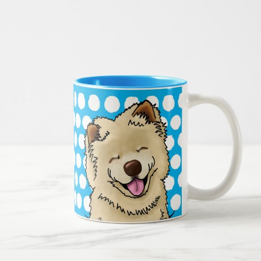 KiniArt Smiling Cream Chow Mug ツートーンマグカップ (右)