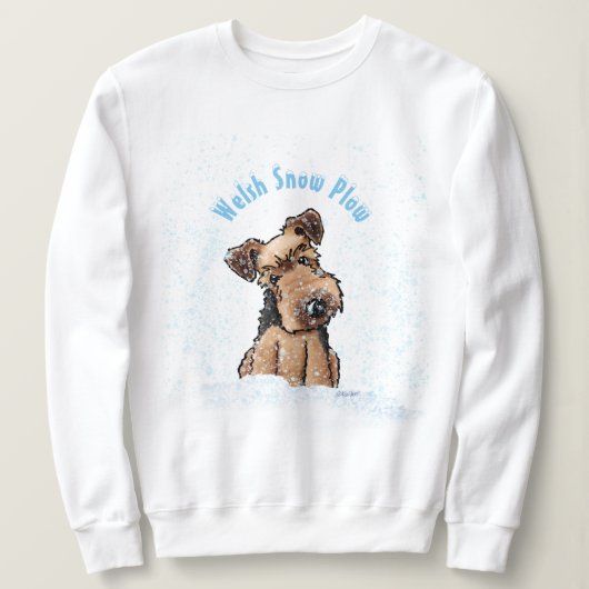 KiniArt Snowy Welsh Terrier Sweatshirt スウェットシャツ (デザイン正面)