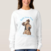 KiniArt Snowy Welsh Terrier Sweatshirt スウェットシャツ (正面)