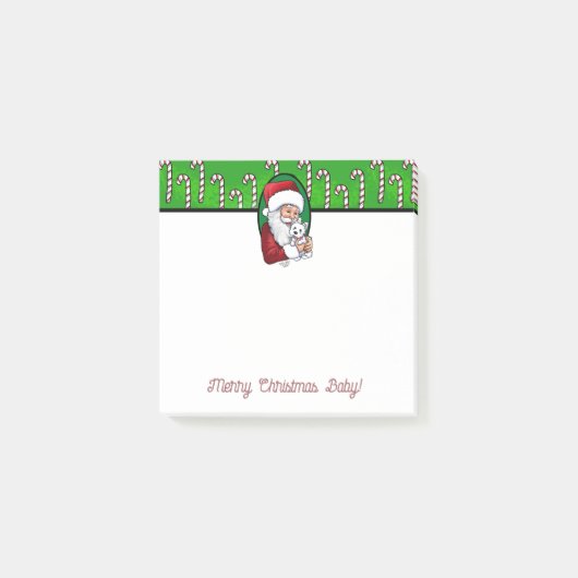 KiniArt WestieとSanta Christmas Post-it Notes ポストイット (正面)