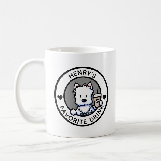 KiniArt Westieパーソナライズされたマグカップ コーヒーマグカップ (左)