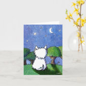 KiniArt Westie犬ペット損失の悔やみや弔慰 カード (黄色い花)