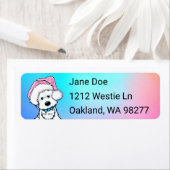 KiniArt Westie Christmas Address Label ラベル (インサイチュ)
