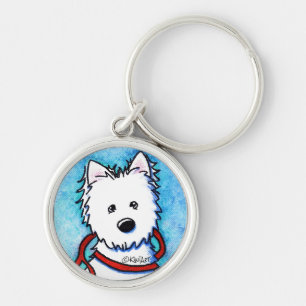KiniArt Westie Dog Painting Key Chain キーホルダー