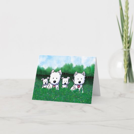 KiniArt Westie Family Note Card サンキューカード (正面)