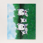 KiniArt Westie Family Note Card ジグソーパズル (縦)