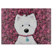 KiniArt Westie Floral Impressions カッティングボード (正面)