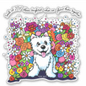 KiniArt Westie Joyful Garden シール (正面)
