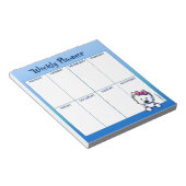 KiniArt Westie Lovers Weekly Schedule Notepad ノートパッド (アングル)