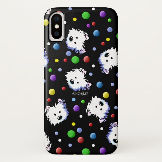 KiniArt Westie Polka Dot Case-Mate iPhoneケース (裏面)