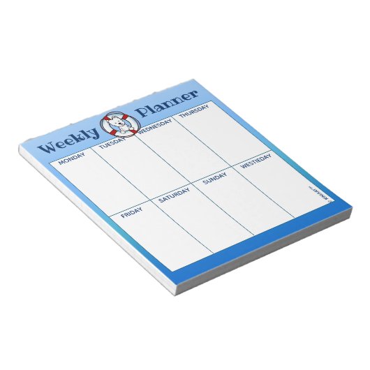 KiniArt Westie Rescue Weekly Schedule Notepad ノートパッド (アングル)