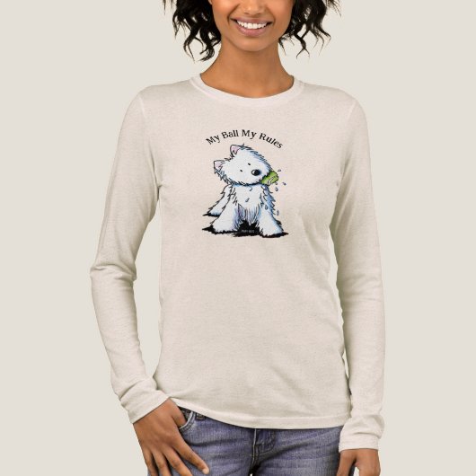 KiniArt Westie Terrier トライブレンドTシャツ (正面)