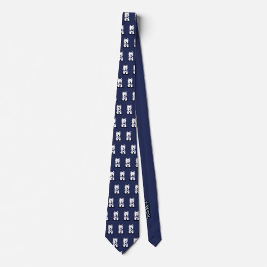 KiniArt Westie Terrier Neck Tie ネクタイ (正面)