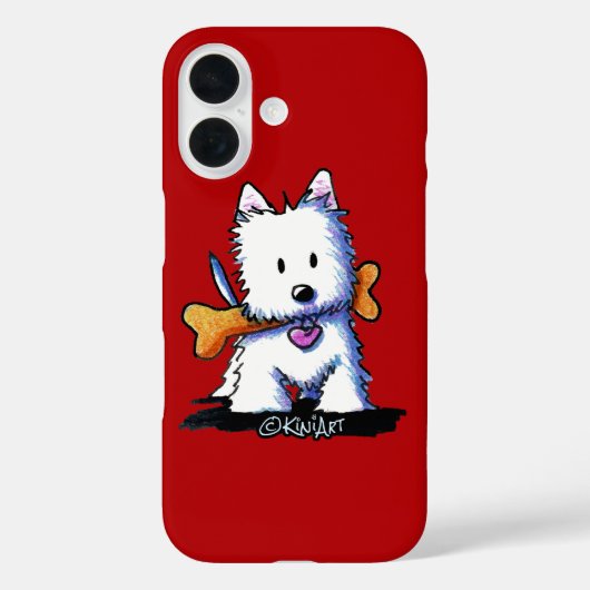 KiniArt™ Westie with Bone Case-Mate iPhoneケース (裏面)