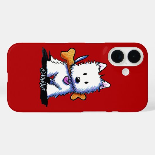KiniArt™ Westie with Bone Case-Mate iPhoneケース (裏面 (横))