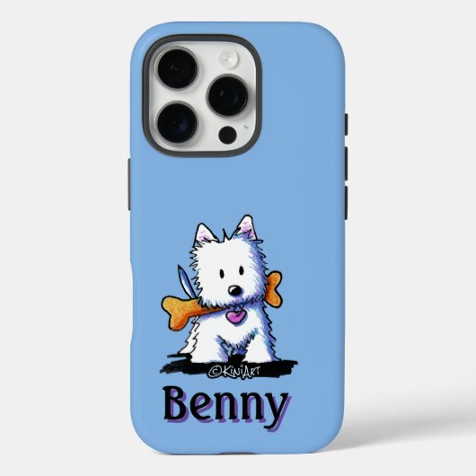 KiniArt™ Westie with Bone Case-Mate iPhoneケース (裏面)