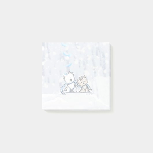 KiniArt Winter Terriers ノート ポストイット (正面)