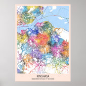 Kinshasa DR Congo City Map ポスター (正面)