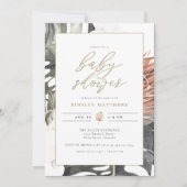 KINSLEYボホテラコッタトロピカルパーム赤ちゃんシャワー 招待状 (正面)