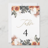 KINSLEYボホテラコッタドライパーム表の番号 招待状 (正面)