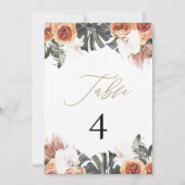 KINSLEYボホテラコッタドライパーム表の番号 招待状 (裏面)