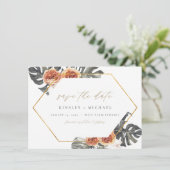 KINSLEY Boho Terracotta写真Save the Date Invite 招待状 (スタンド正面)