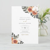 KINSLEY Tropical Boho Terracotta写真結婚の 招待状 (スタンド正面)