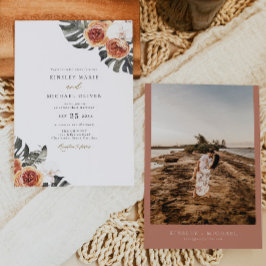 KINSLEY Tropical Boho Terracotta写真結婚の 招待状
