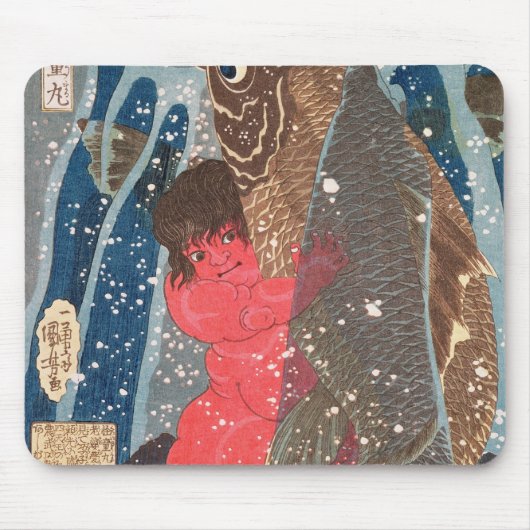 Kintokiは滝の上で泳ぎます マウスパッド (正面)