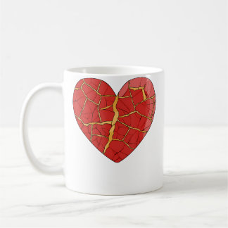 Kintsugi Art Kintsukuroi Heart Japan Wabi Sabi コーヒーマグカップ