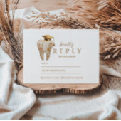 Kintsugi Floral Tooth Graduation Party 出欠カード