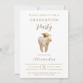 Kintsugi Floral Tooth Graduation Party 招待状 (正面)