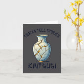 Kintsugi Kintsukuroi Imperfect Japanese Art Motiva カード (黄色い花)
