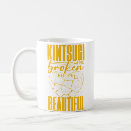Kintsugi  Kintsukuroi Imperfect Japanese Art Potte コーヒーマグカップ (左)