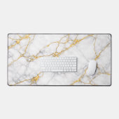 Kintsugi Marble Gold Fracture Luxury Desk Mat デスクマット (キーボード&マウス)