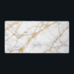 Kintsugi Marble Gold Fracture Luxury Desk Mat デスクマット<br><div class="desc">This Modern Kintsugi White Marble and Gold Art Desk Mat features a high-resolution, full-bleed texture of premium Carrara marble with vibrant gold-filled fractures throughout. Perfect for luxury home offices, minimalist workstations, or as an elegant designer gift. This ultra-wide desk pad adds a sophisticated, artistic touch to any workstation while providing...</div>